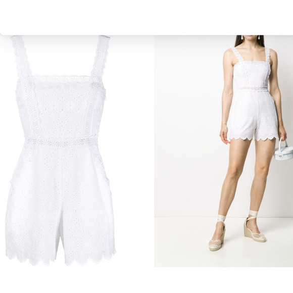 Charo Ruiz Zuma Eyelet Embroidered White Romper Womens XS New - Picture 14 of 16